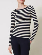 Twinset Maglia a righe con maniche lunghe Neve - Blue Night