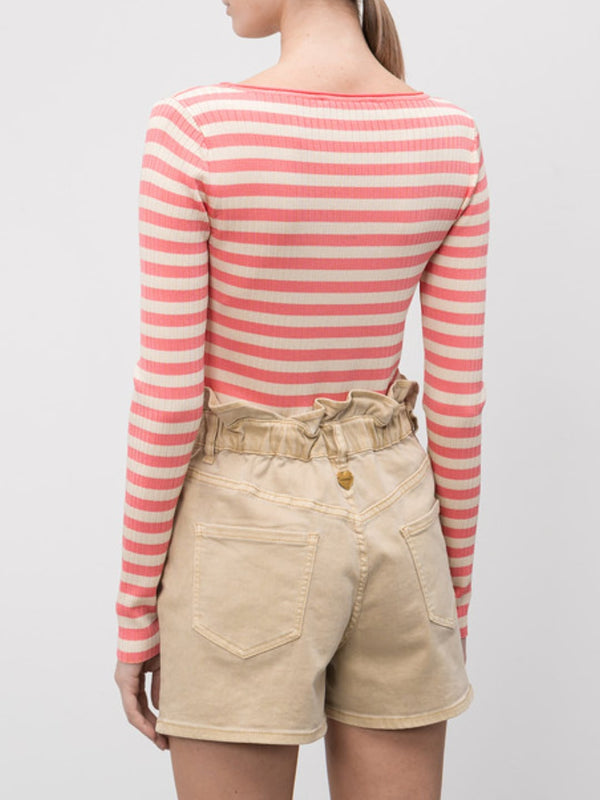 Twinset Maglia a righe con maniche lunghe Neve - Peach