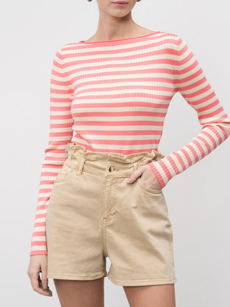 Twinset Maglia a righe con maniche lunghe Neve - Peach