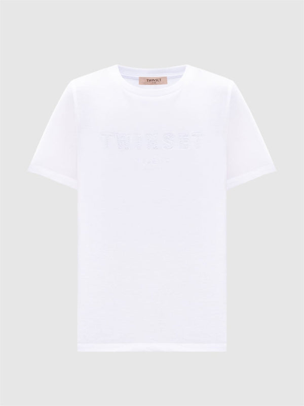 Twinset T-shirt in cotone Bianco Ottico