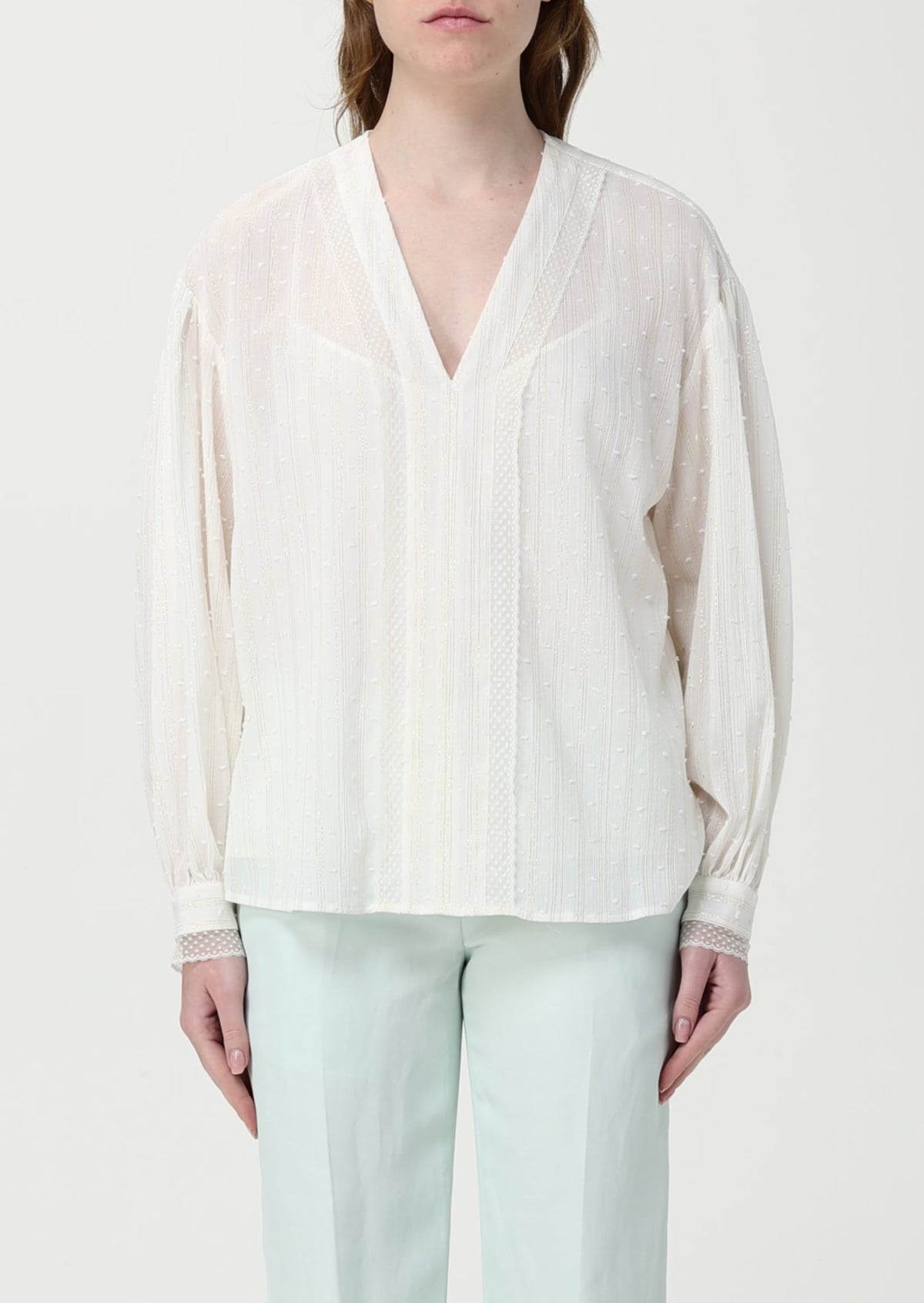 Twinset Blusa in cotone Bianco Neve