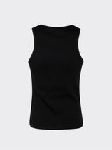 Twinset Top a costine con catena Nero