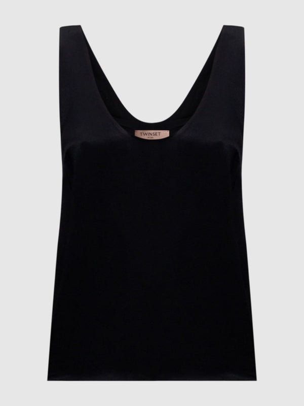 Twinset Top in raso Nero