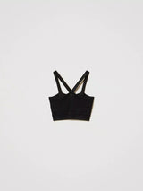 Twinset Top cropped in maglia con spalline Nero