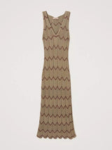 Twinset Abito longuette in maglia bicolore Oro