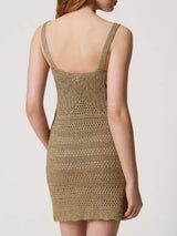 Twinset Mini abito in Lurex Oro