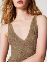 Twinset Mini abito in Lurex Oro