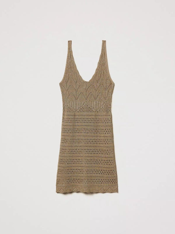 Twinset Mini abito in Lurex Oro