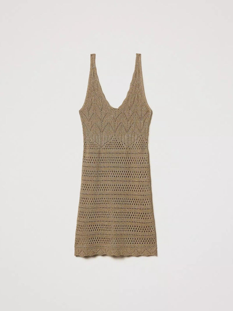 Twinset Mini abito in Lurex Oro