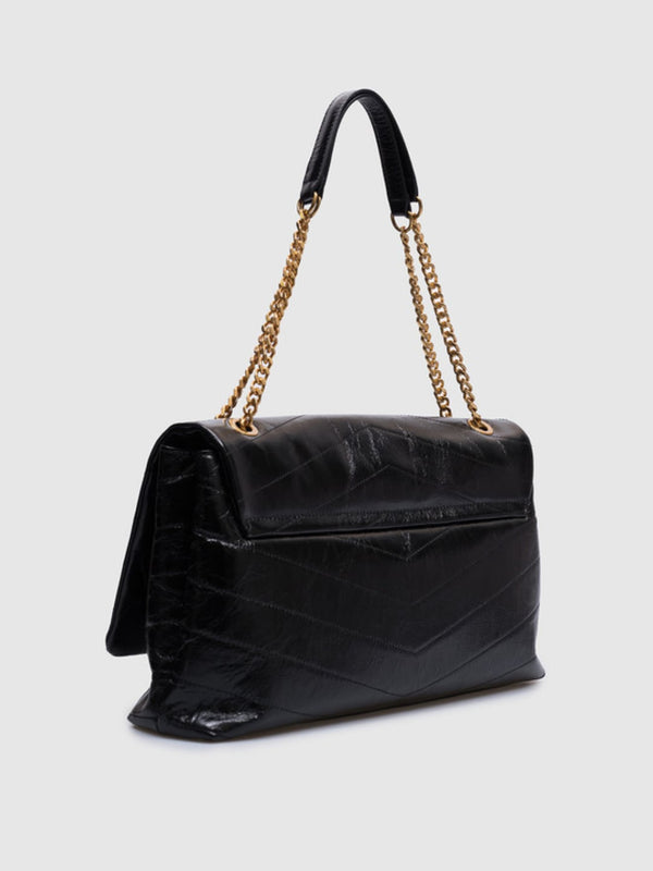 Twinset Borsa in pelle lucida con logo Nero