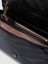 Twinset Borsa in pelle lucida con logo Nero
