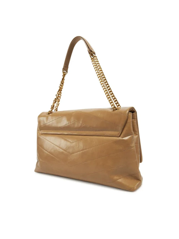Twinset Borsa in pelle lucida con logo Beige Rope