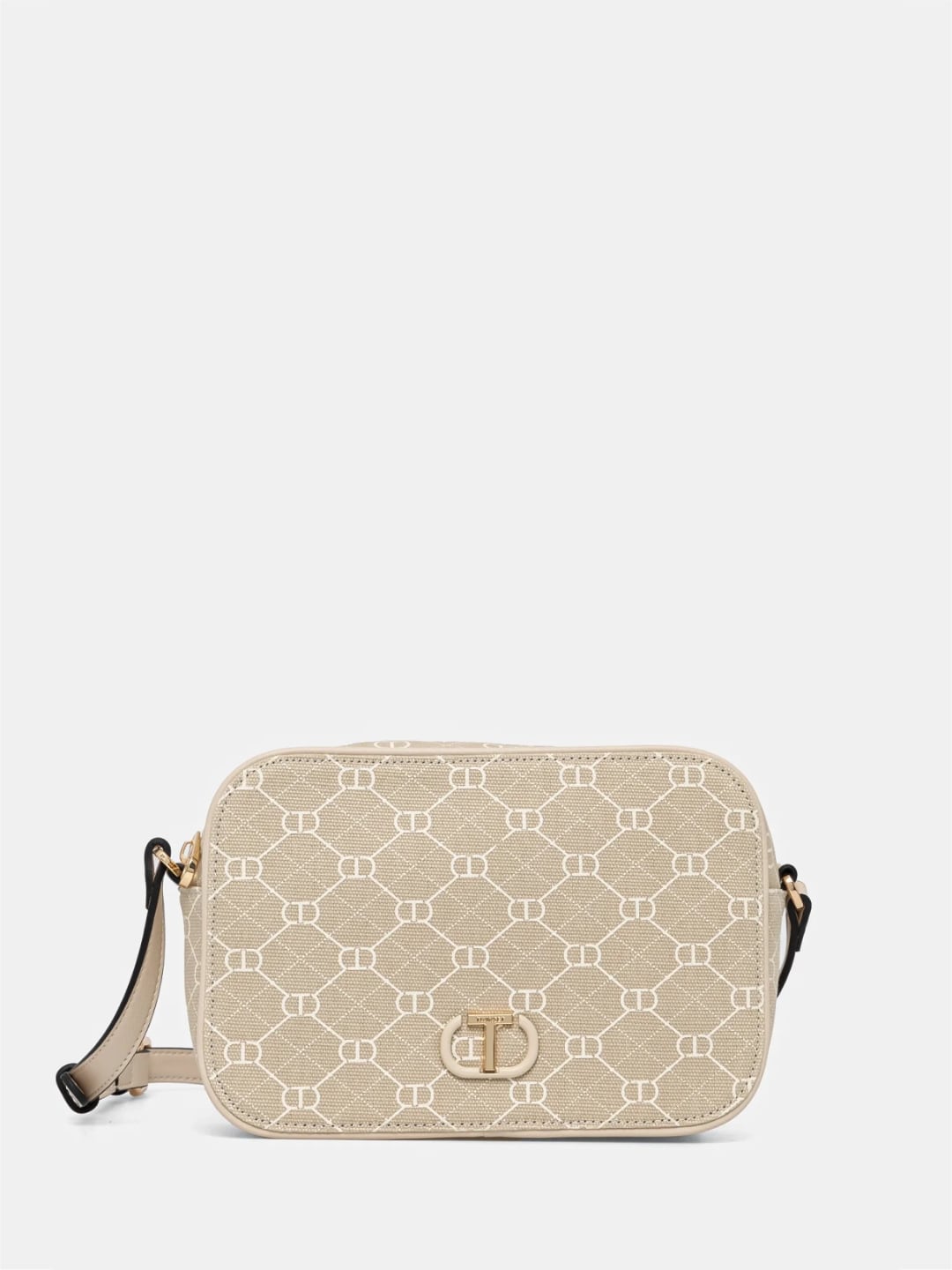 Twinset Camera Bag in tessuto Neve Beige