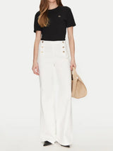 Twinset T-shirt con placchetta Oval T strass Nero