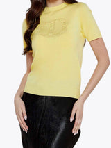 Twinset Maglia lupetto con logo Oval T Vanilla