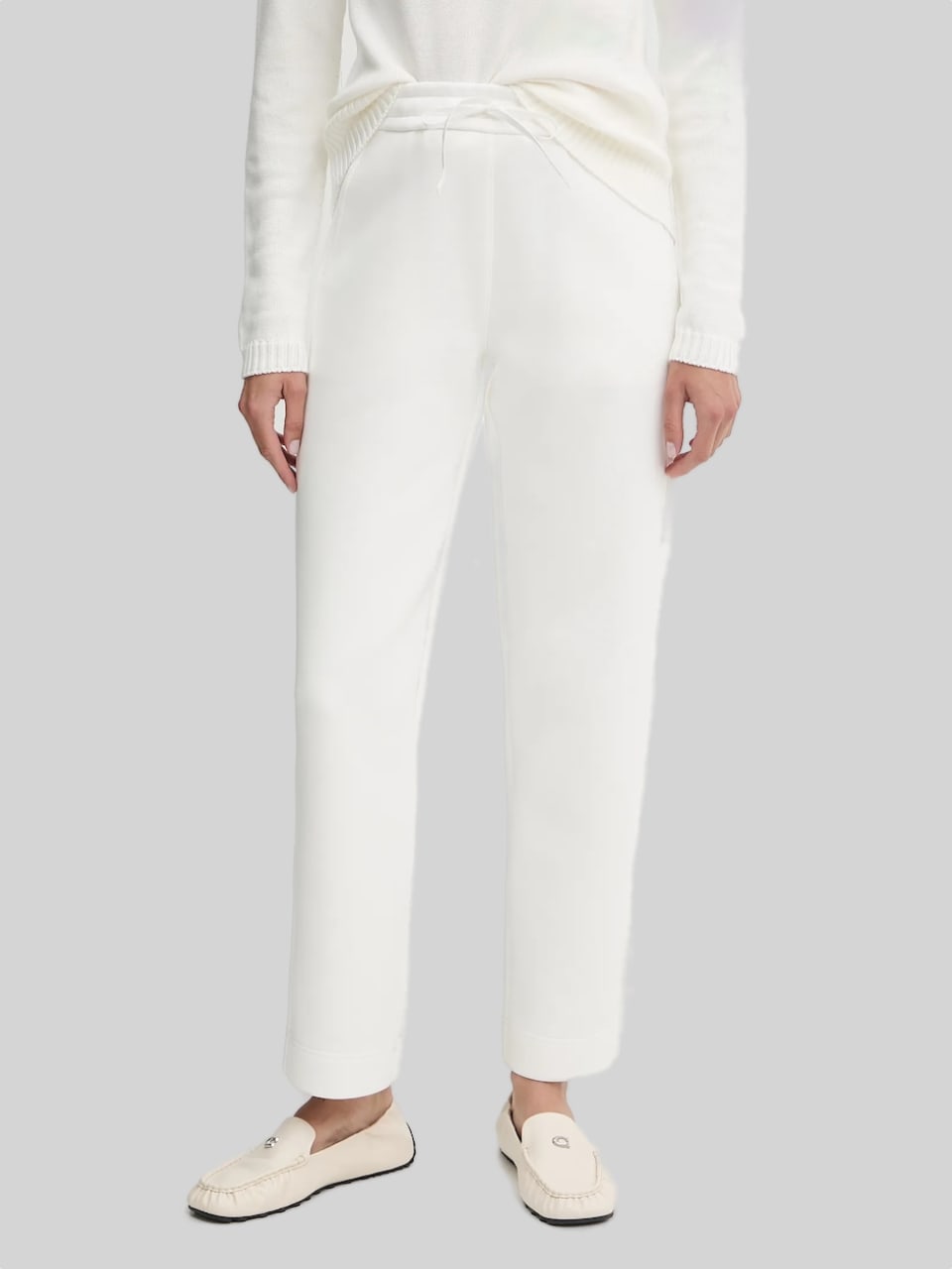 Max Mara Pantaloni Jogger FURIO in cotone Bianco