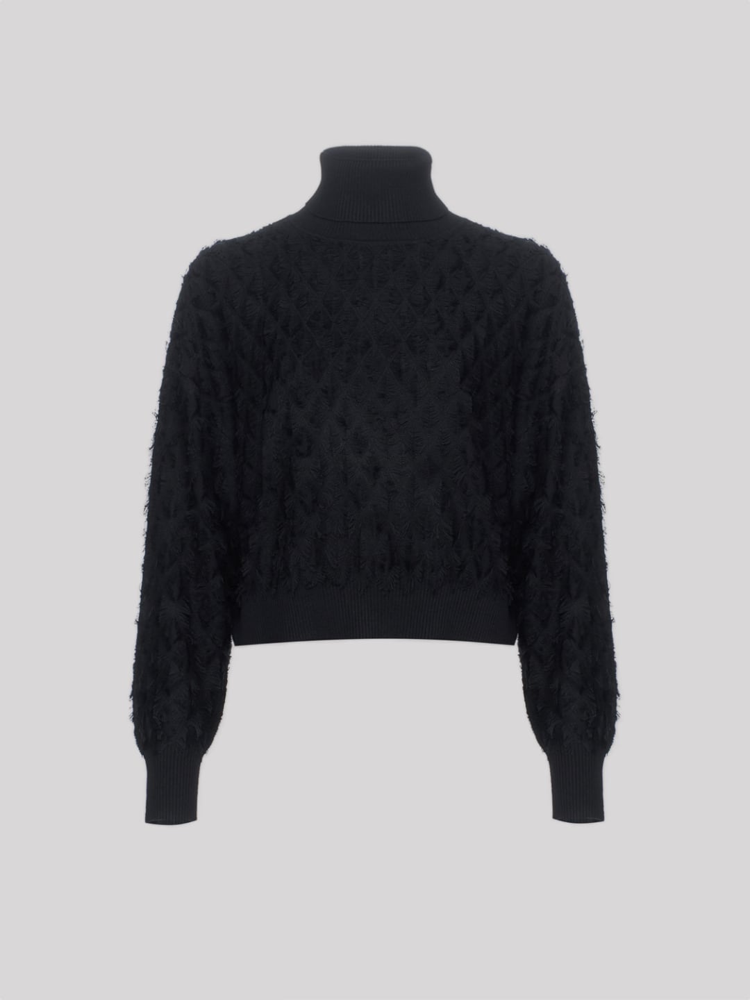 Twinset Maglia a lupetto con frange Nero