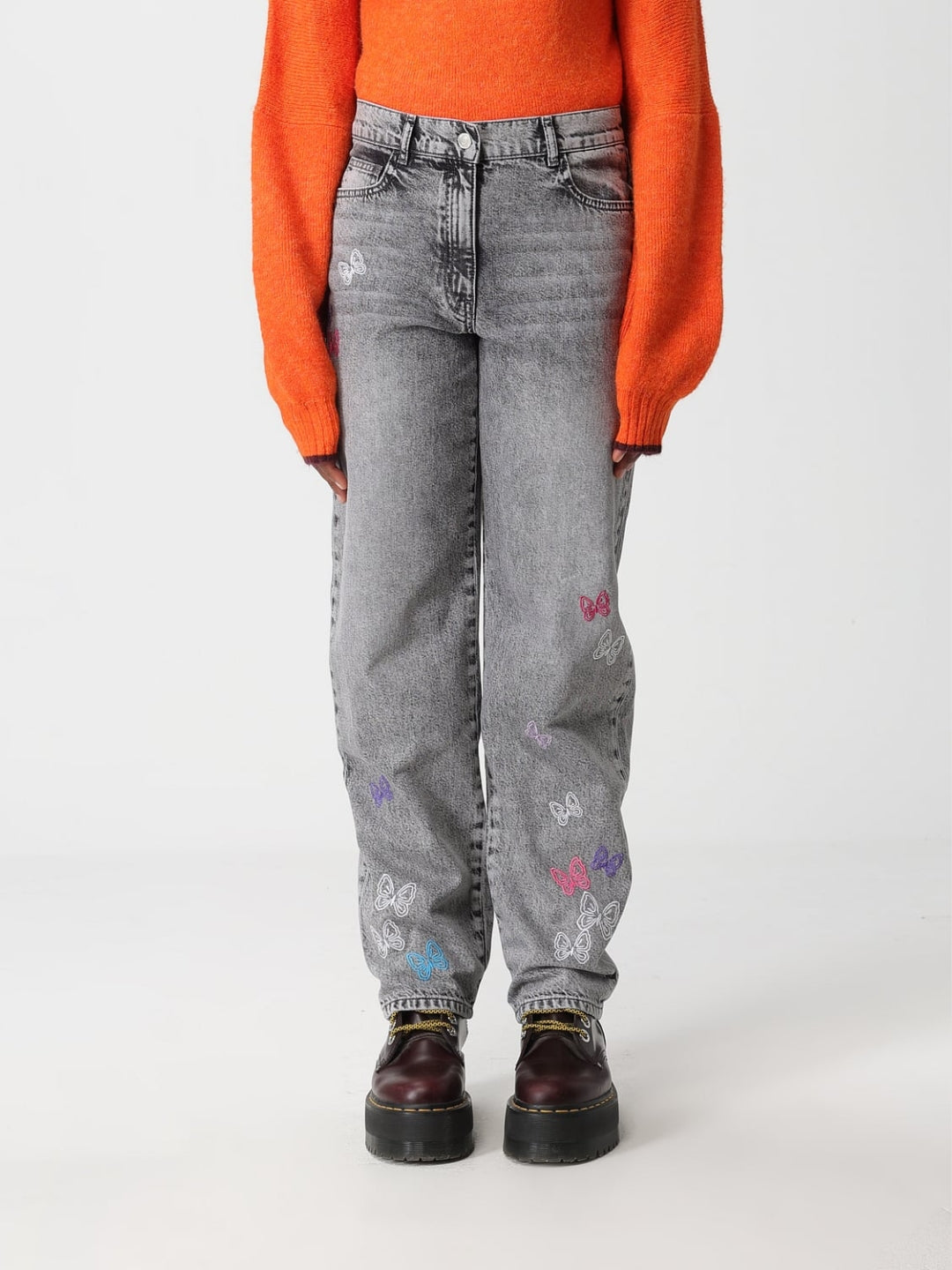 Twinset Jeans Myfo con ricamo Denim Grigio