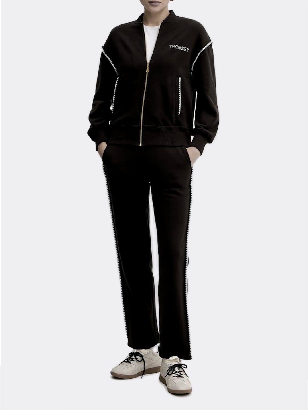 Twinset Completo Tuta Bicolor Nero e Bianco