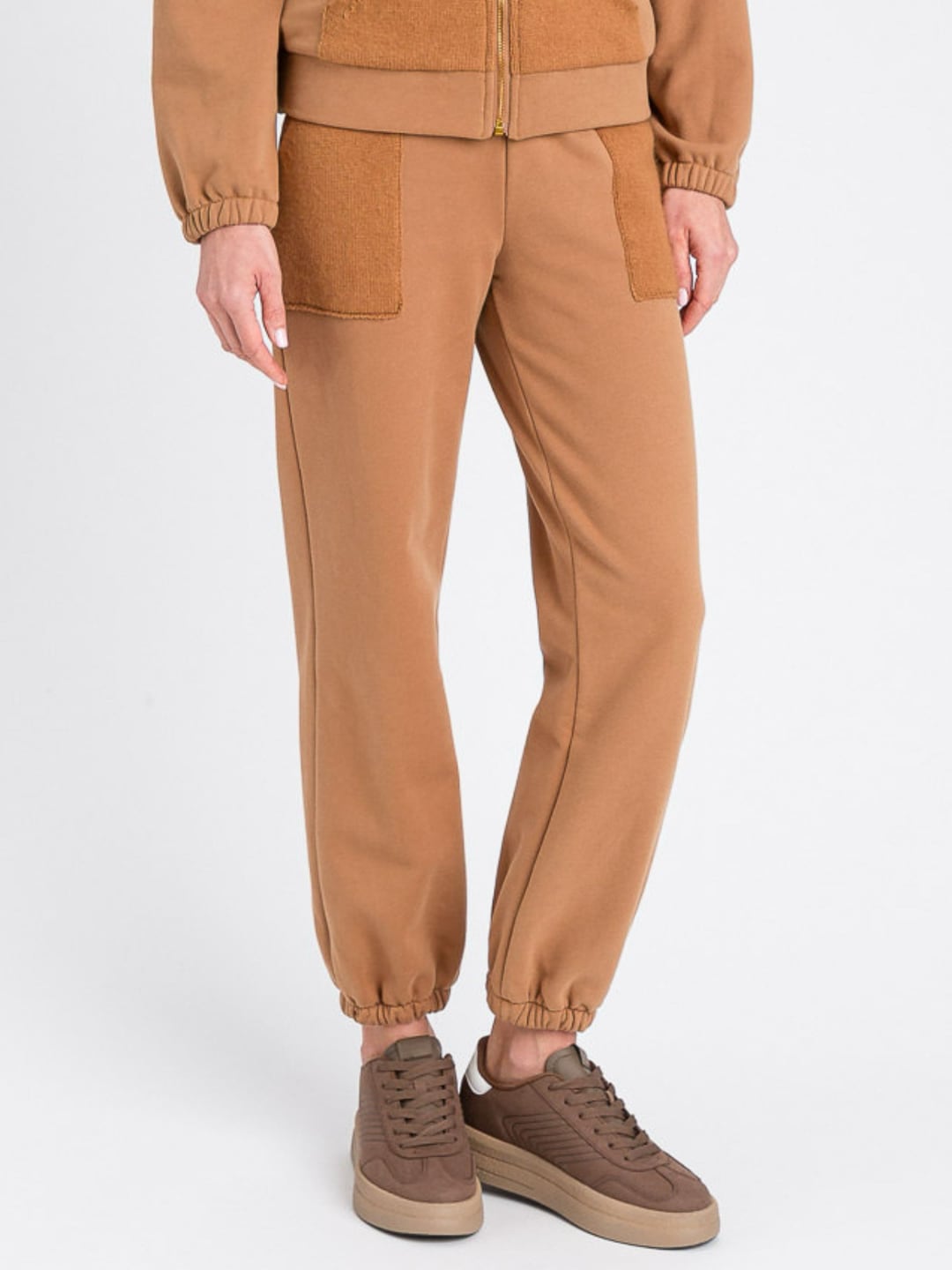 Twinset Pantaloni Jogger Marrone Cammello