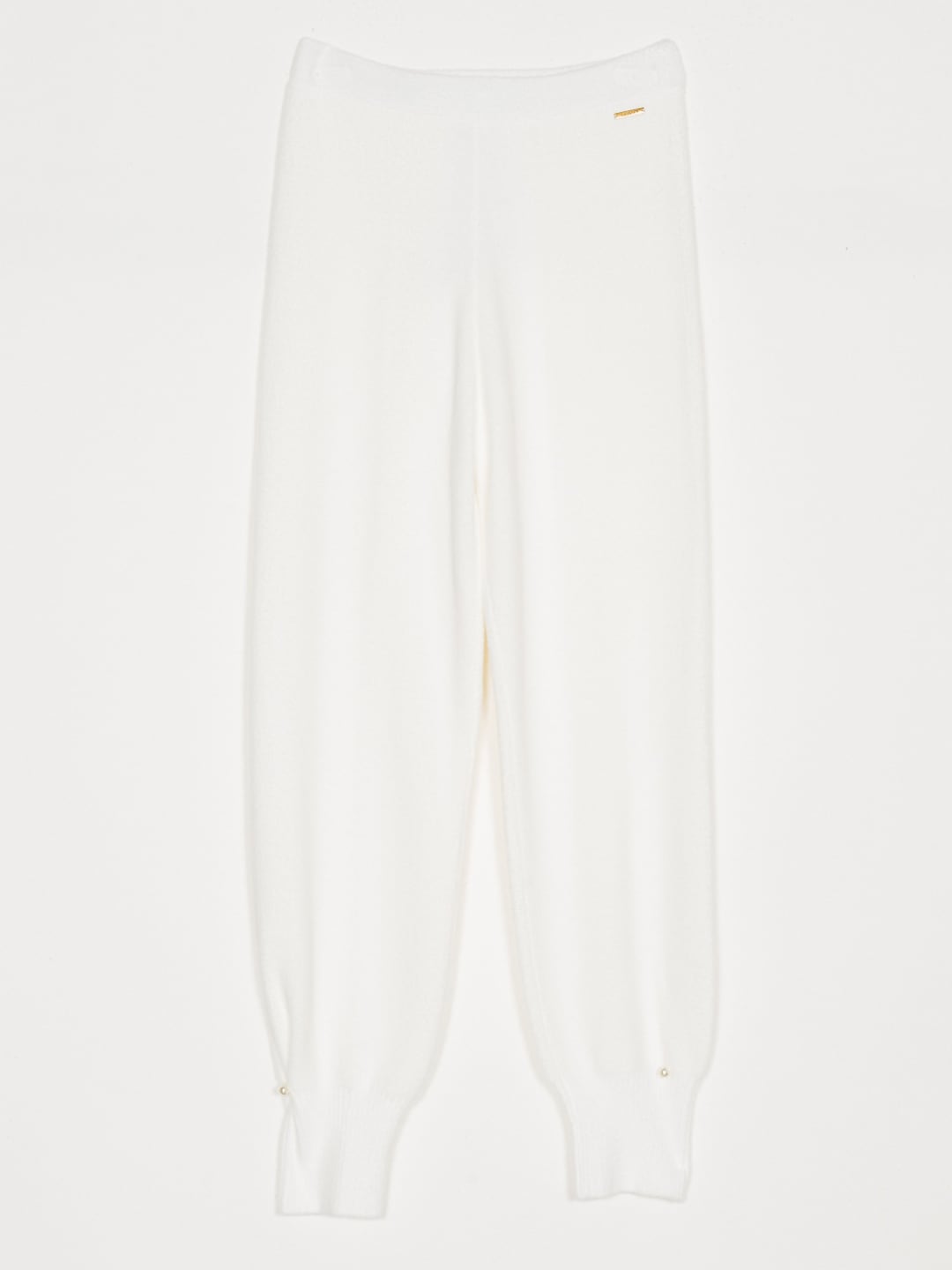 Twinset Pantalone in Felpa con Polsini Bianco