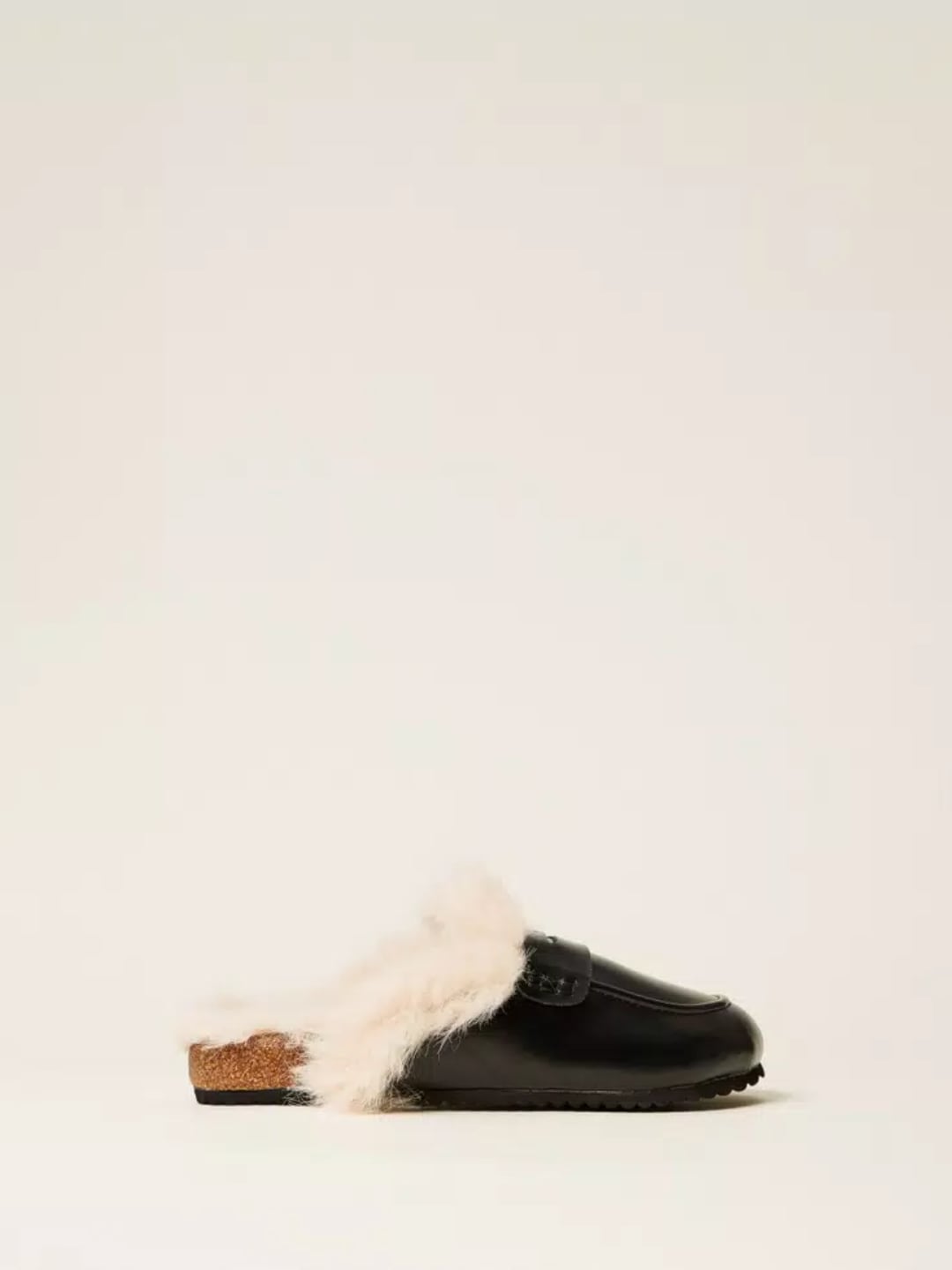 Twinset Scarpe mules con faux fur Nero