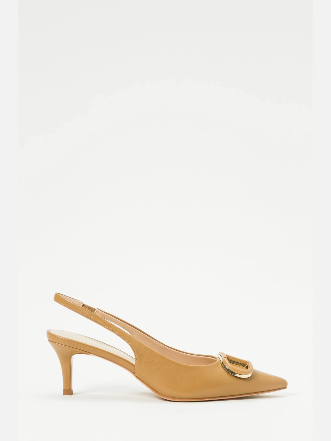 Twinset Décolleté sling back con Oval T Camel
