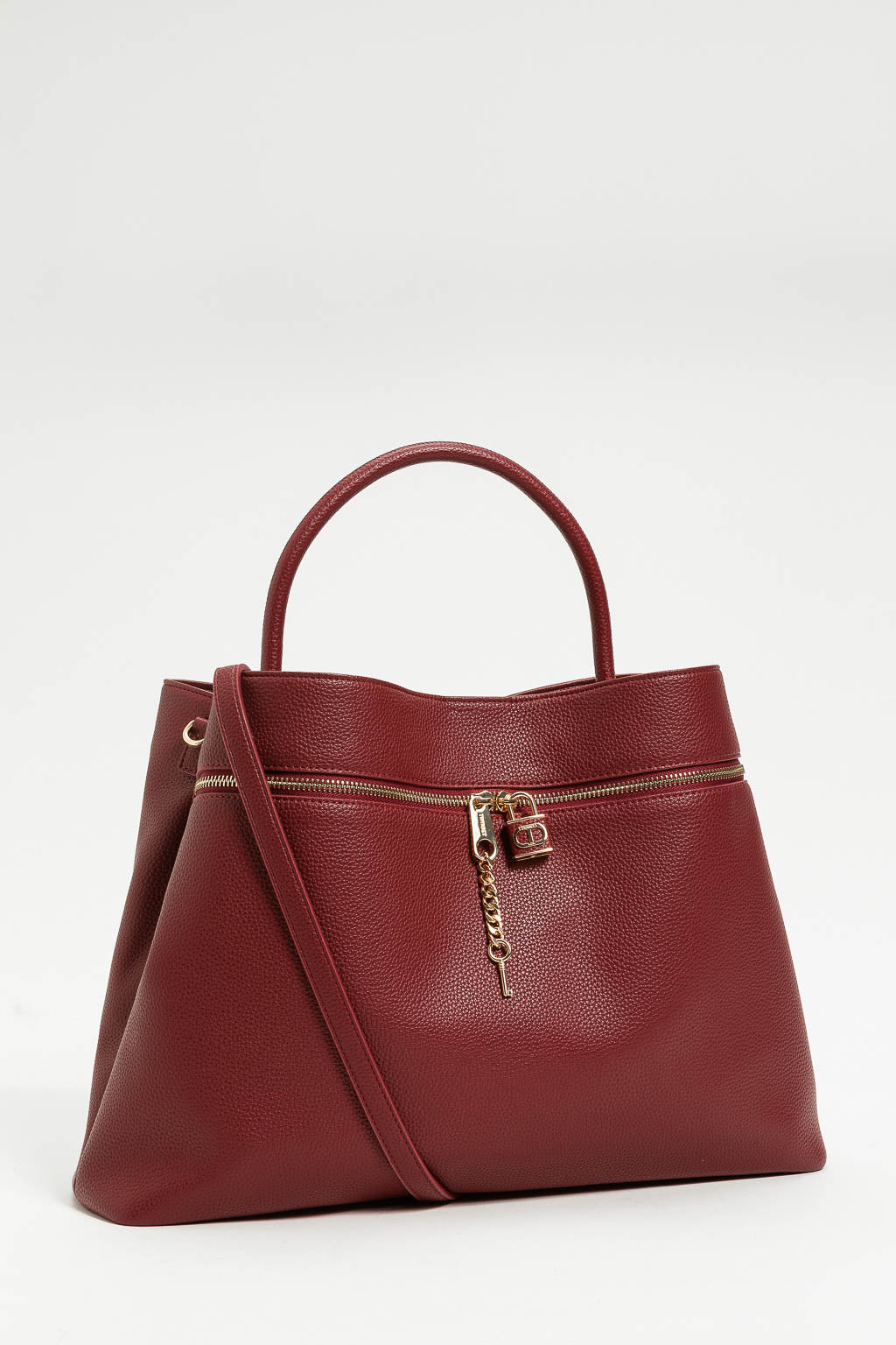 Twinset Borsa shopper con tasca e lock Oval T Red Berry