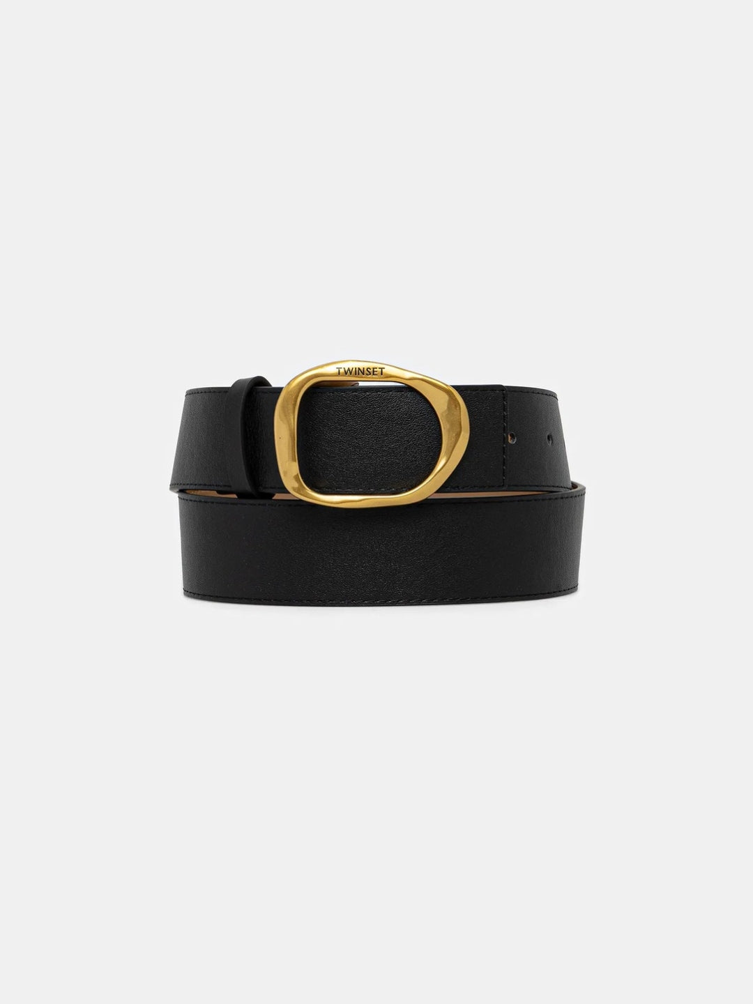 Twinset Cintura in pelle reversibile Nero / Cuoio