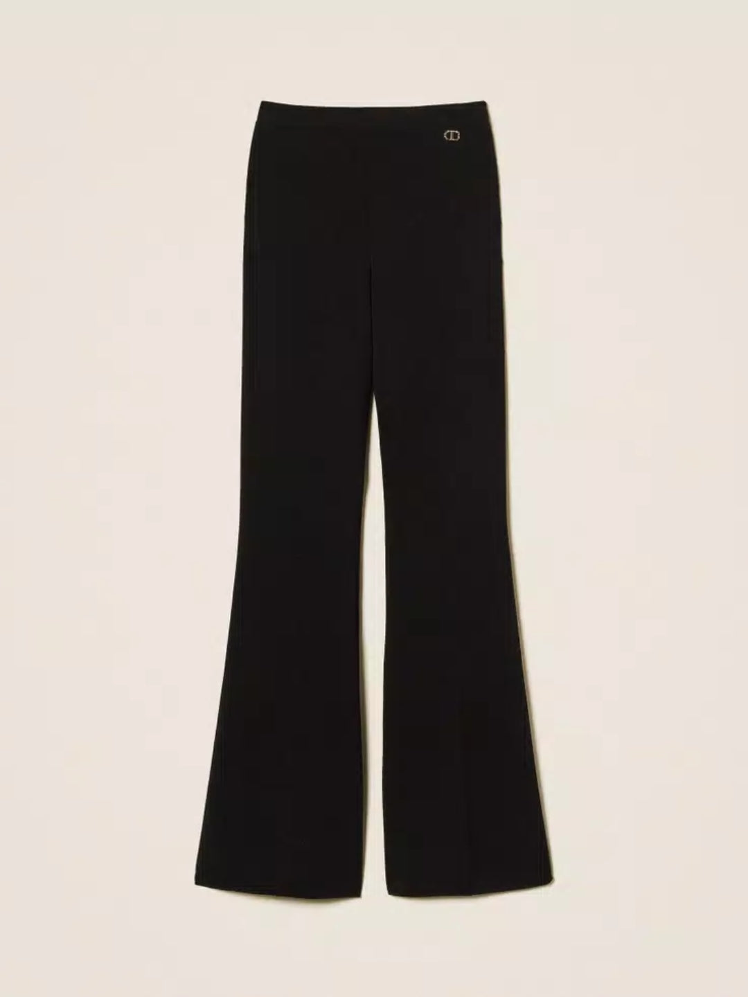 Twinset Pantaloni flare in maglia Nero