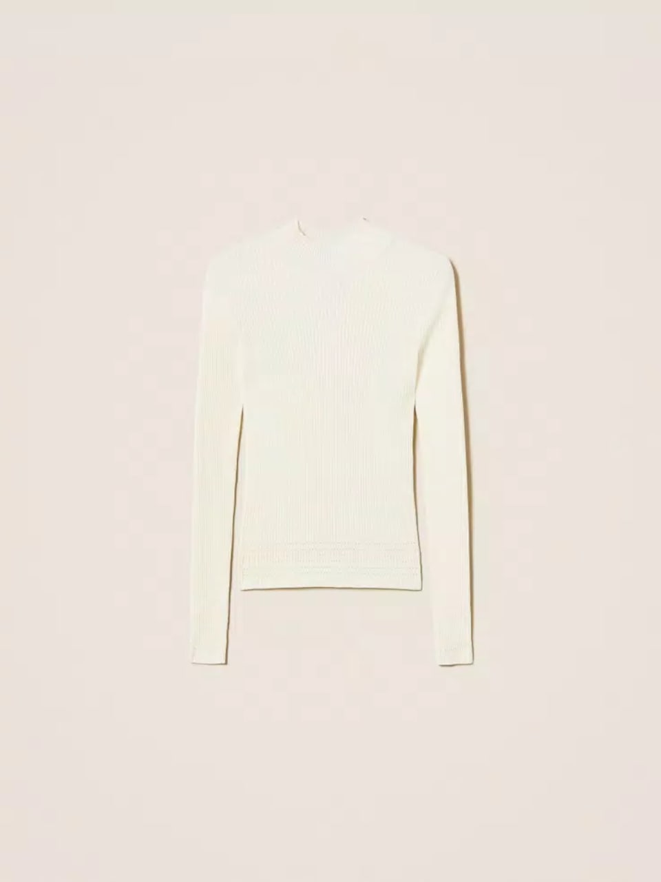 Twinset Maglia lupetto a coste Bianco Neve