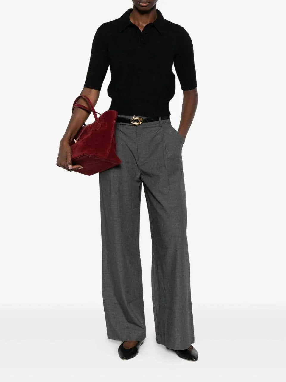 Twinset Polo in Maglia Nero