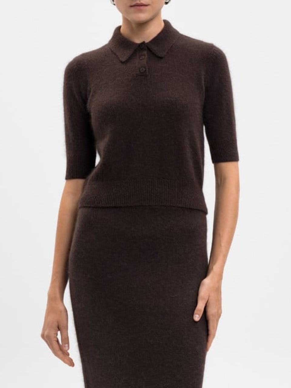 Twinset Polo in Maglia Black Chocolate