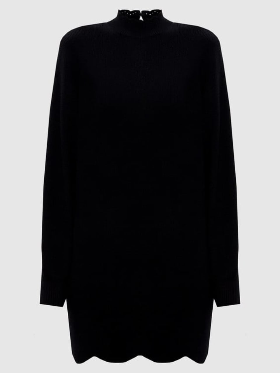 Twinset Abito Corto In Maglia Nero