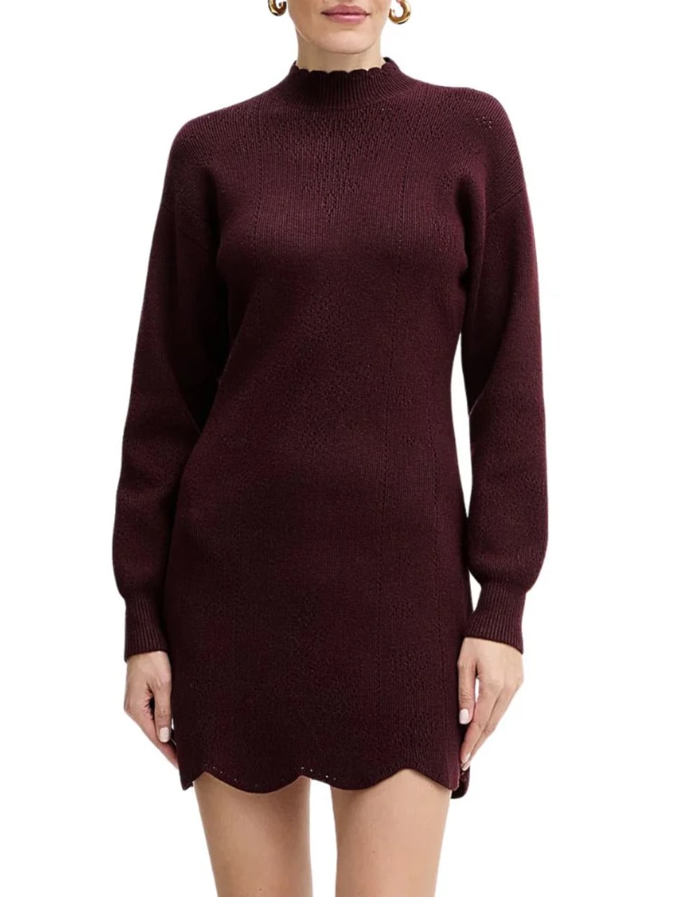 Twinset Abito Corto In Maglia Vinaccia