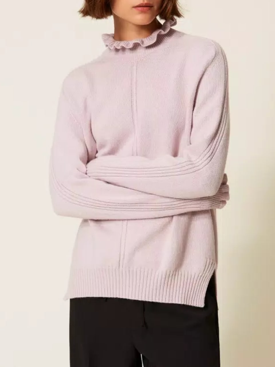 Twinset Maglione in Lana Pink Lavander