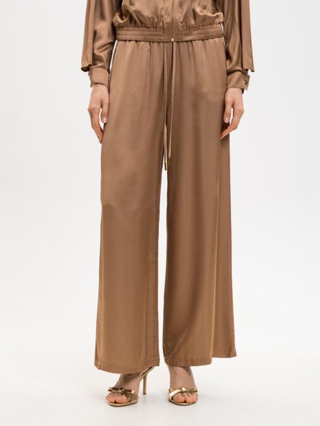 Twinset Pantaloni in viscosa Marrone