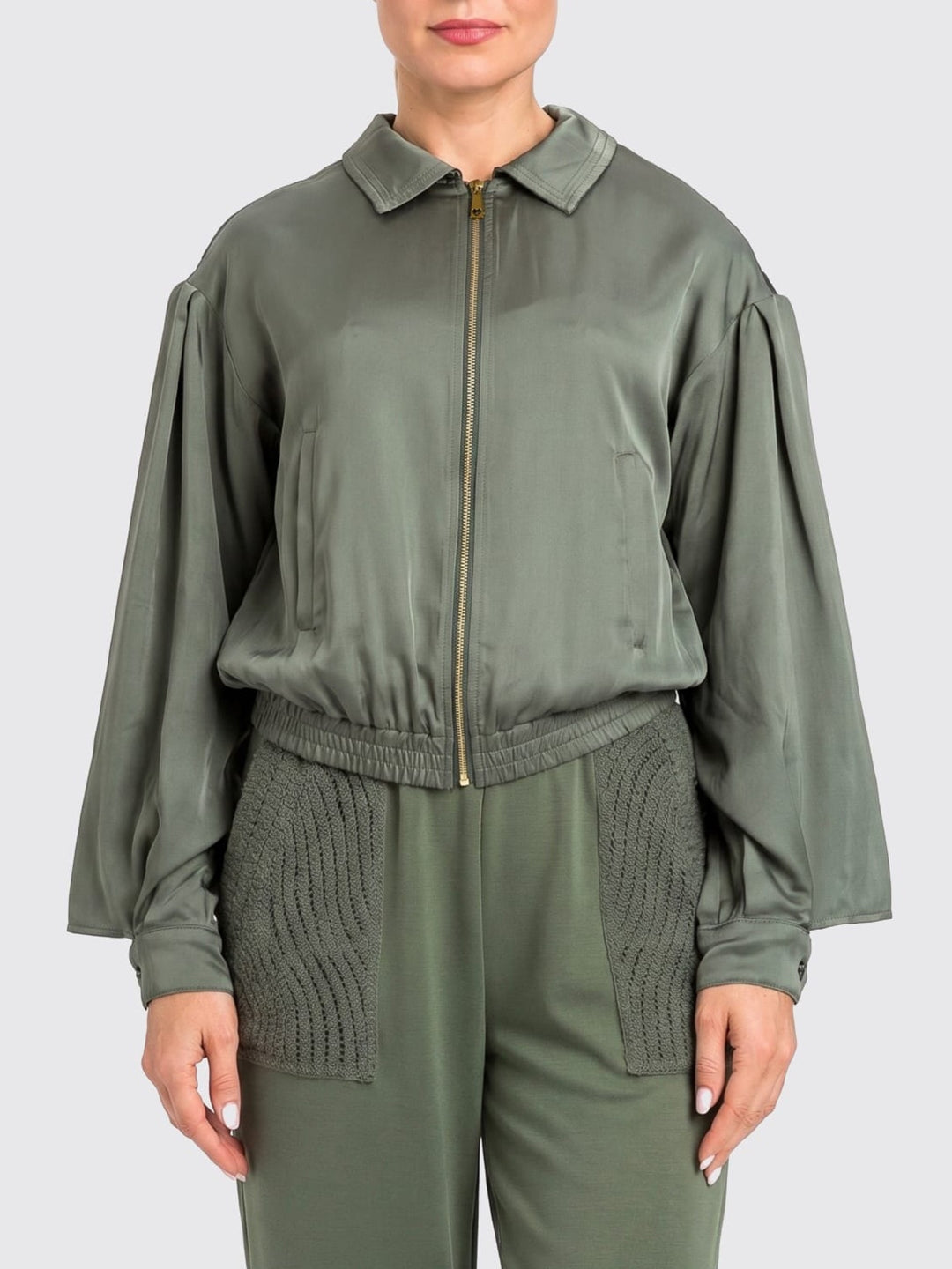 Twinset Giacca Blusa in viscosa Verde