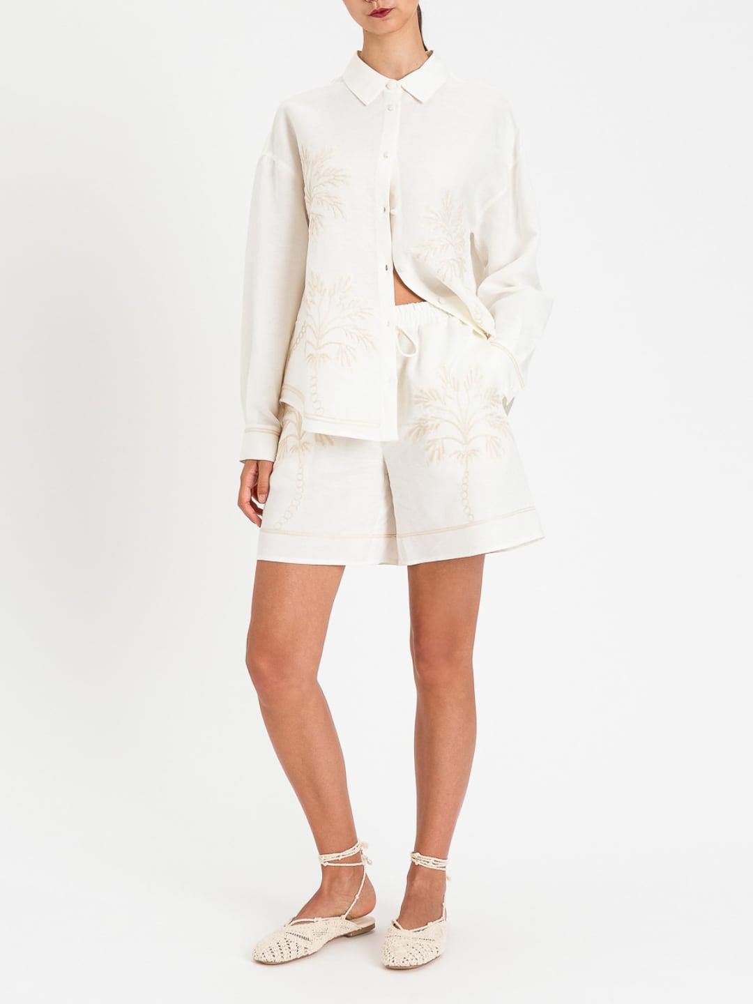 Twinset Camicia Bicolor Bianco "Vaniglia" / Fog