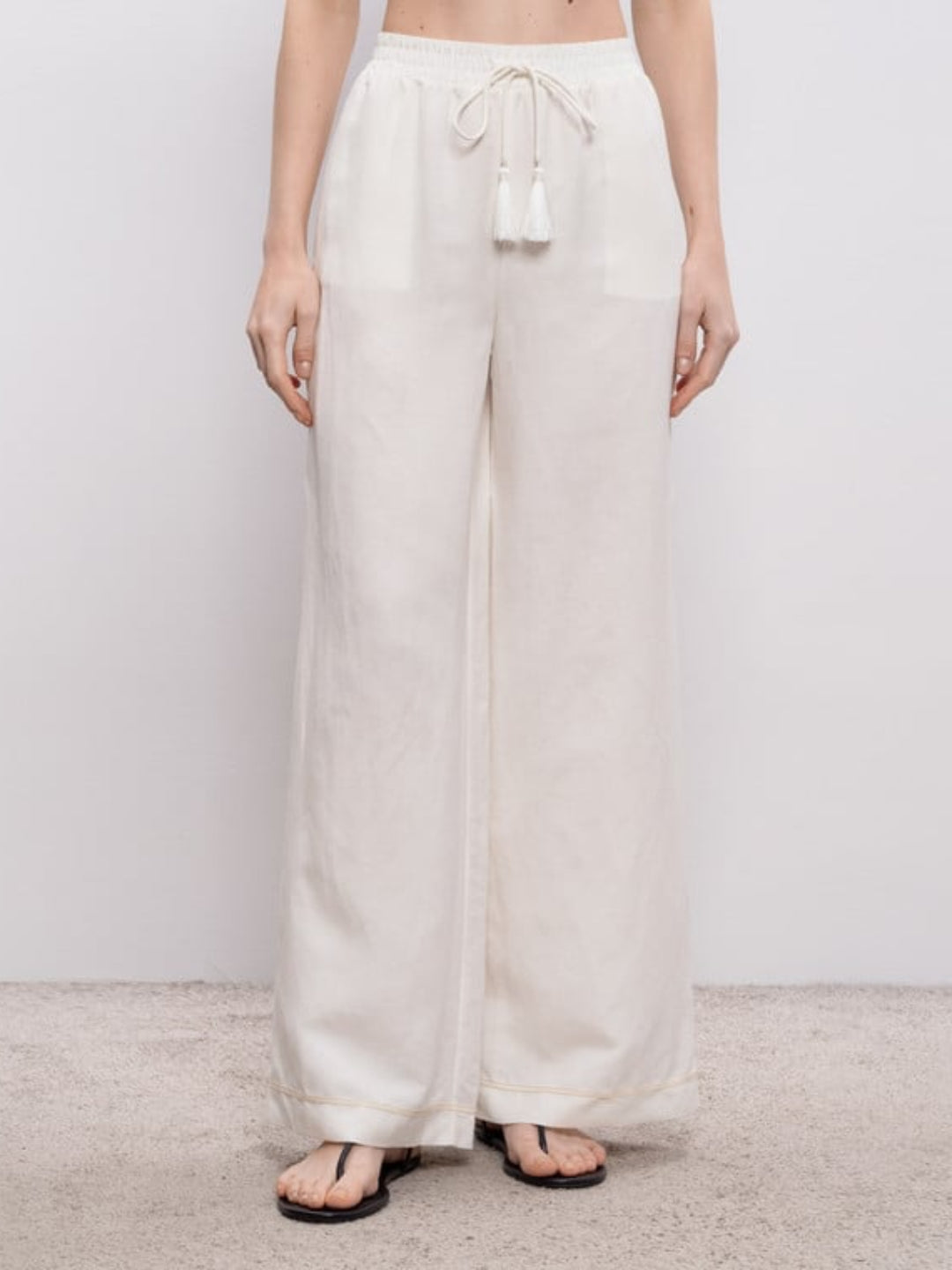 Twinset Pantaloni di lino Bianco