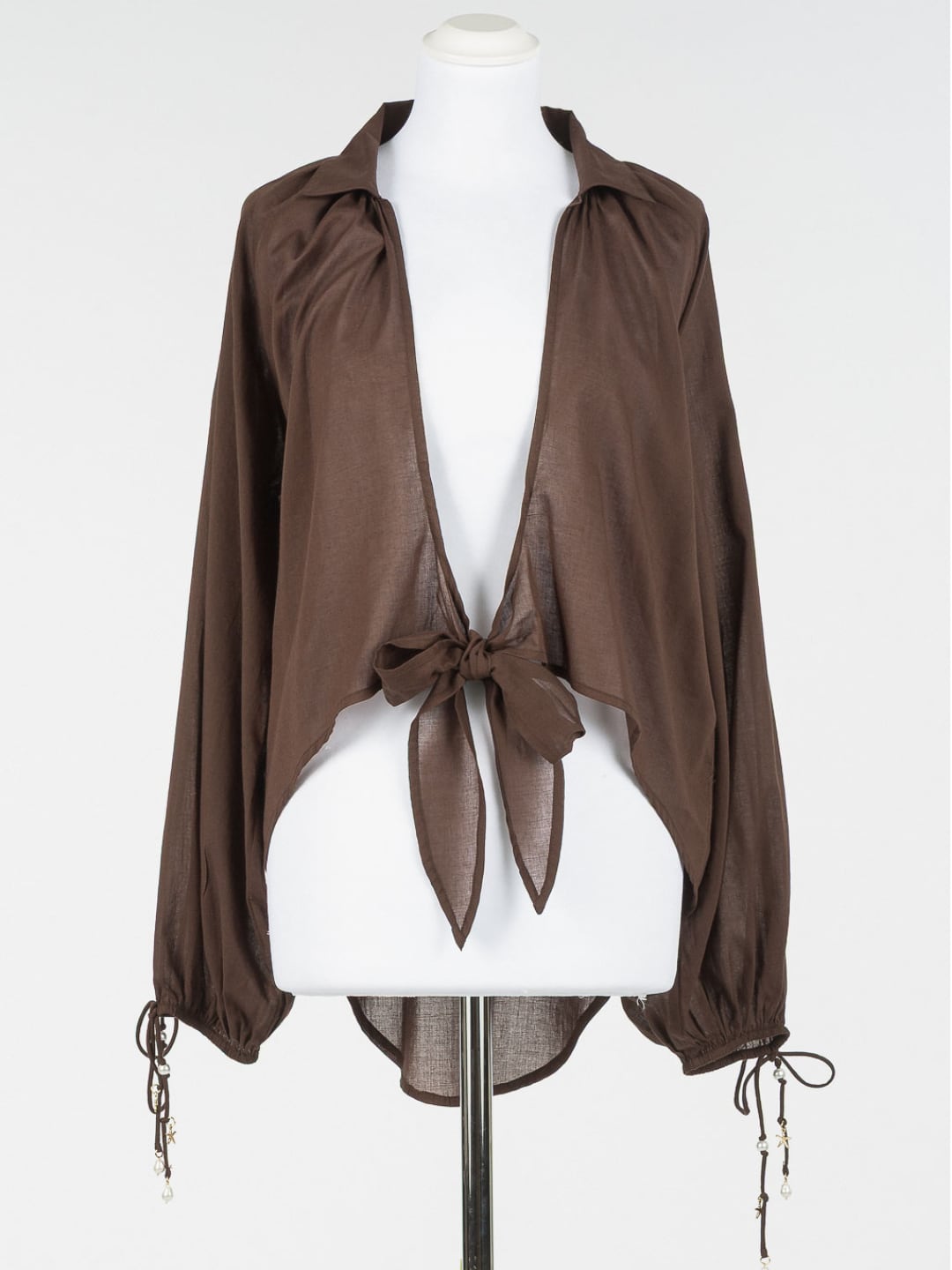 Twinset Camicia con nodo Marrone "Coffee Chocolate"