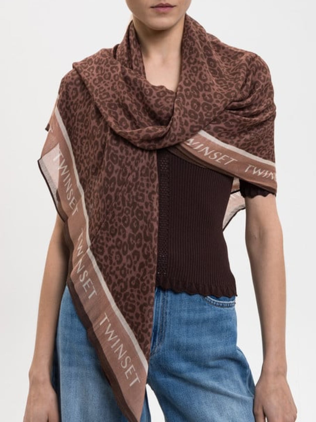 Twinset Sciarpa con stampa Animalier