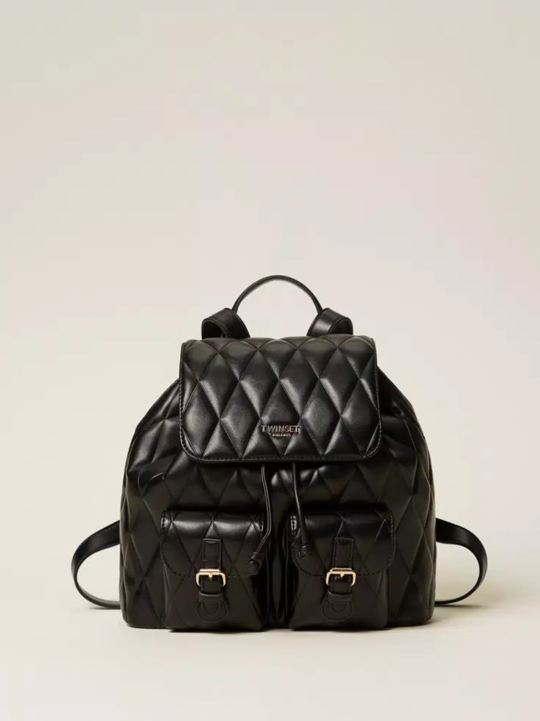 Twinset Zaino quilted con tasche Nero