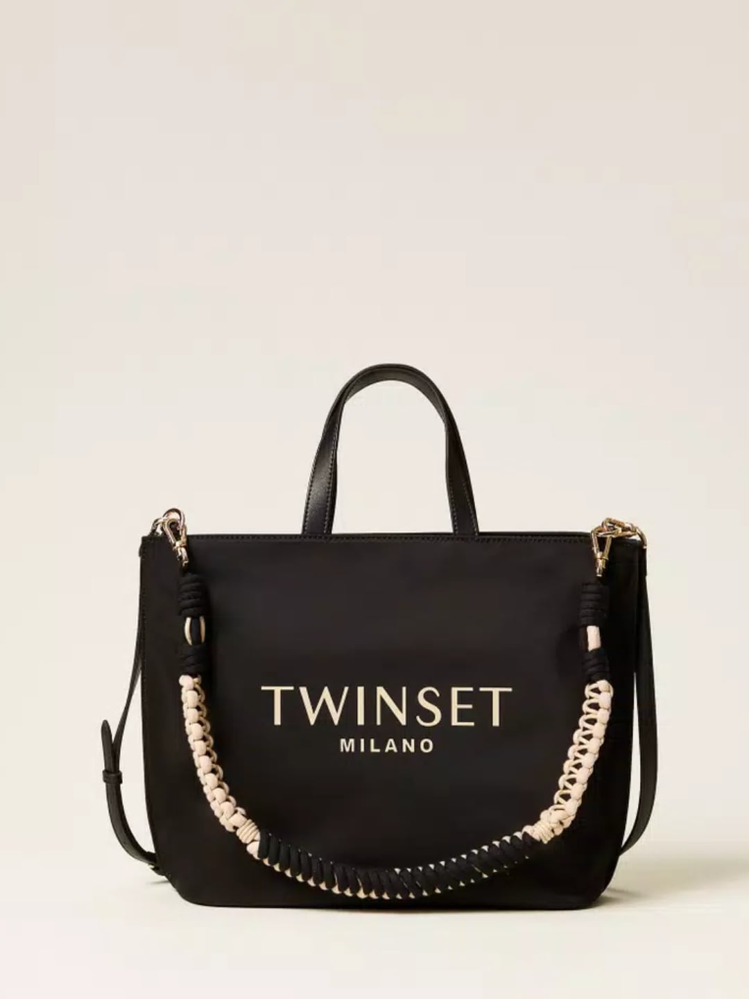 Twinset Borsa shopper con logo Nero