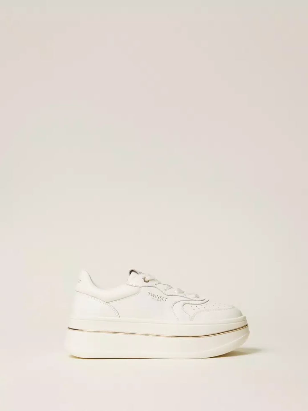 Twinset Sneakers flatform in pelle Bianco