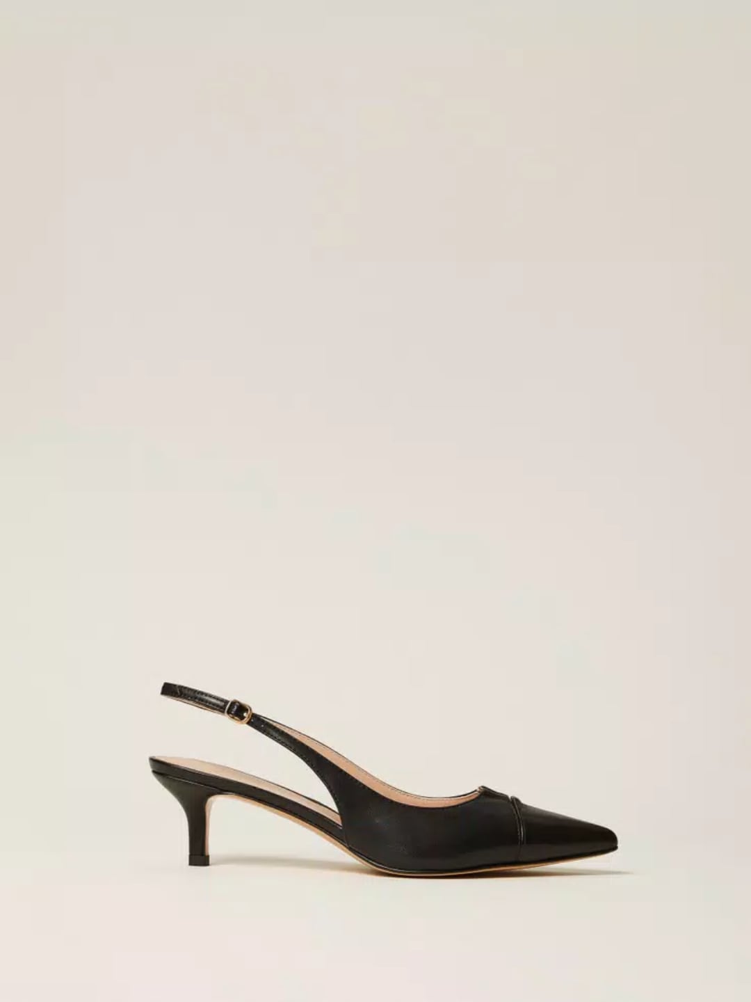 Twinset Décolleté sling back in pelle Nero