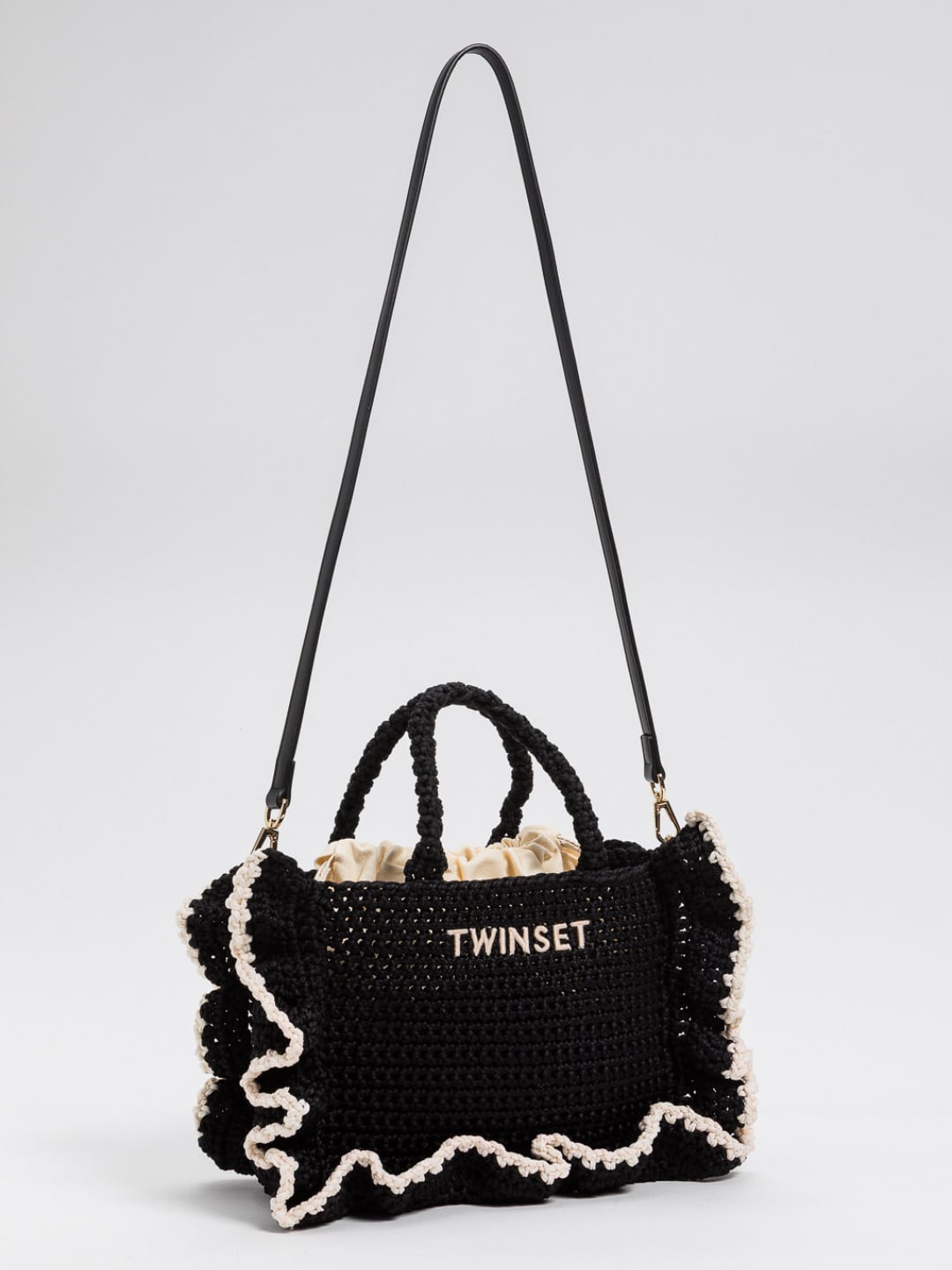 Twinset Borsa Tote Nero Madreperla