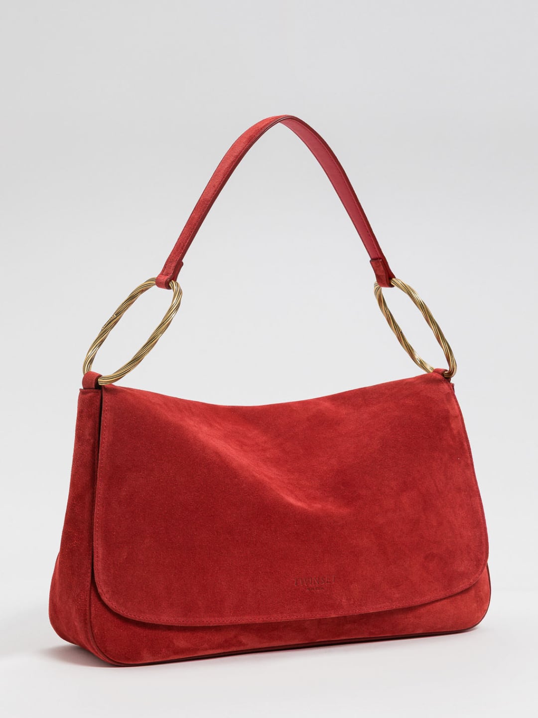 Twinset Borsa ‘Liliane’ grande in suede Rosso Oriente