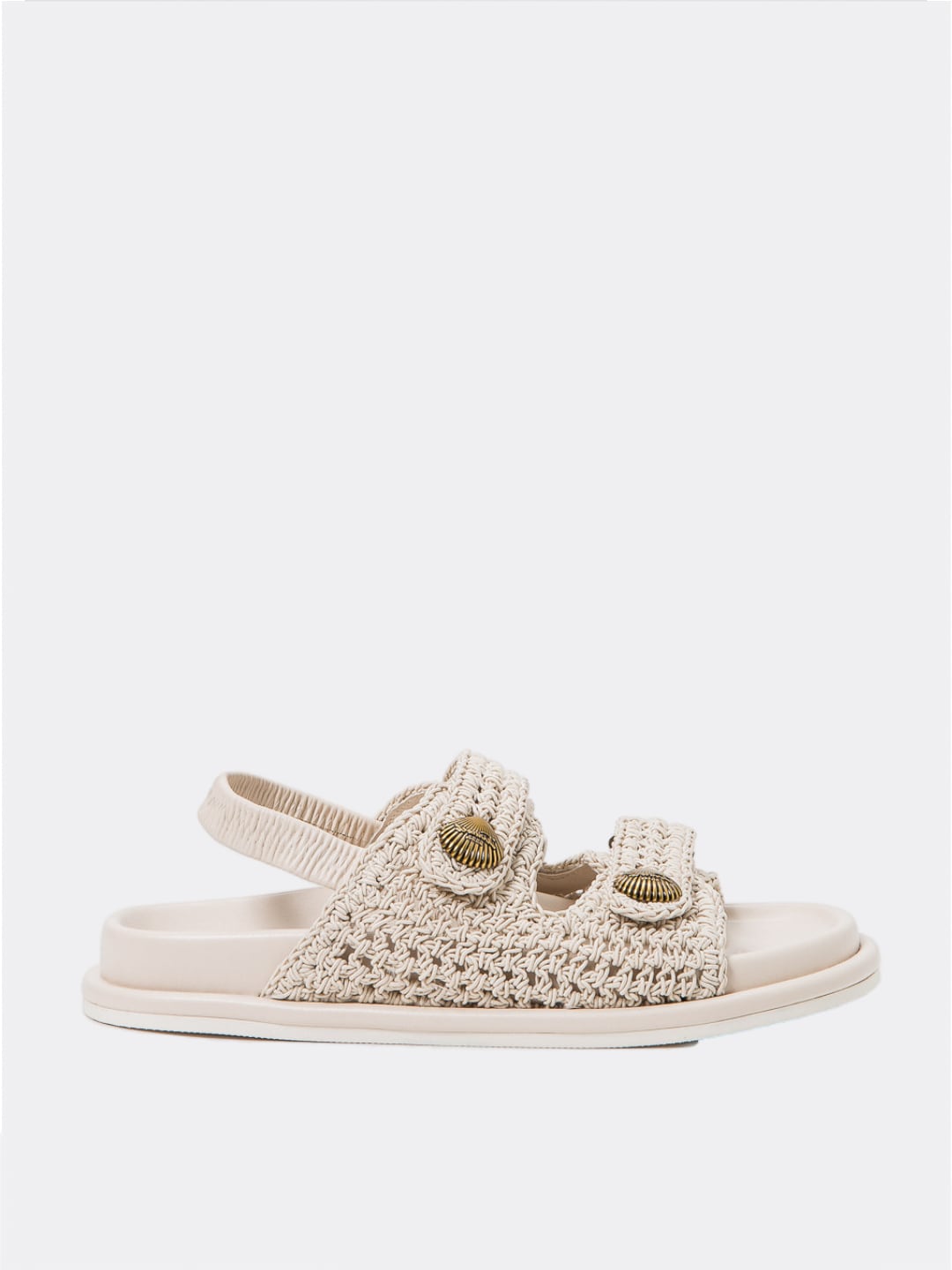 Twinset Sandali Bassi Crochet da Donna Madreperla