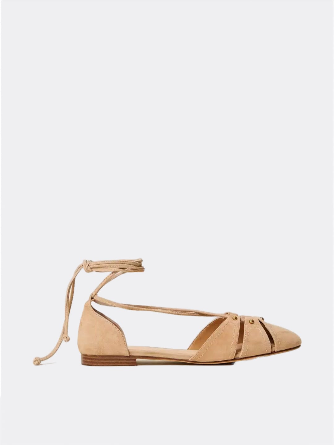 Twinset Ballerine in suede Beige Corda